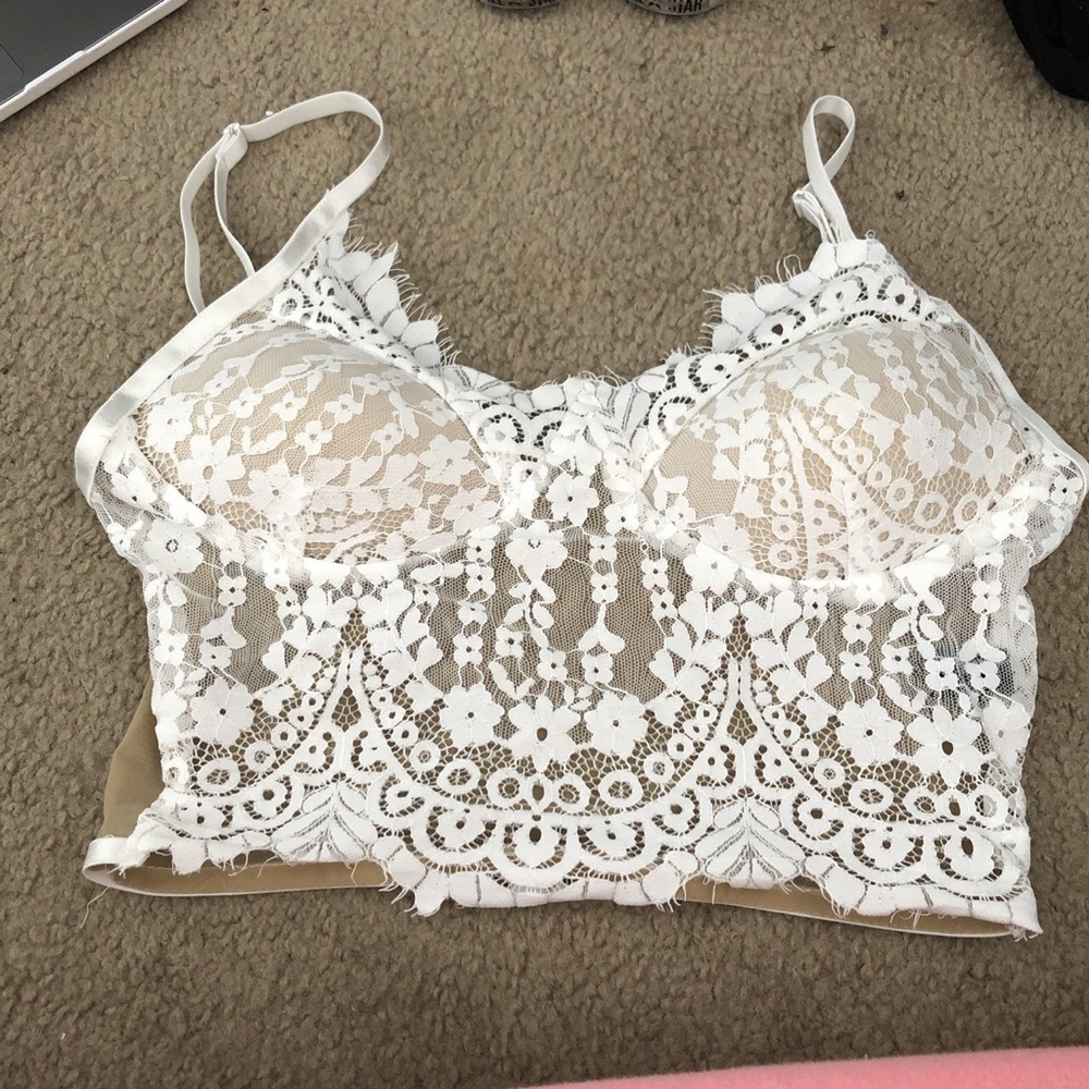 White lace bralet